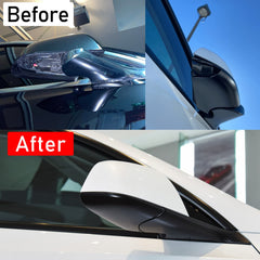 Jaronx rearview mirror base cover for Model Y, right side, smooth, seamless look.