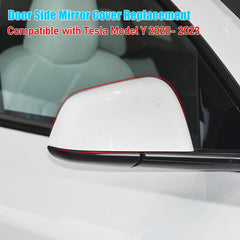 Jaronx Model Y mirror cover ABS material close-up showing durability.