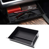 Jaronx center console cubby drawer installed in Tesla Model S/X for cleaner storage