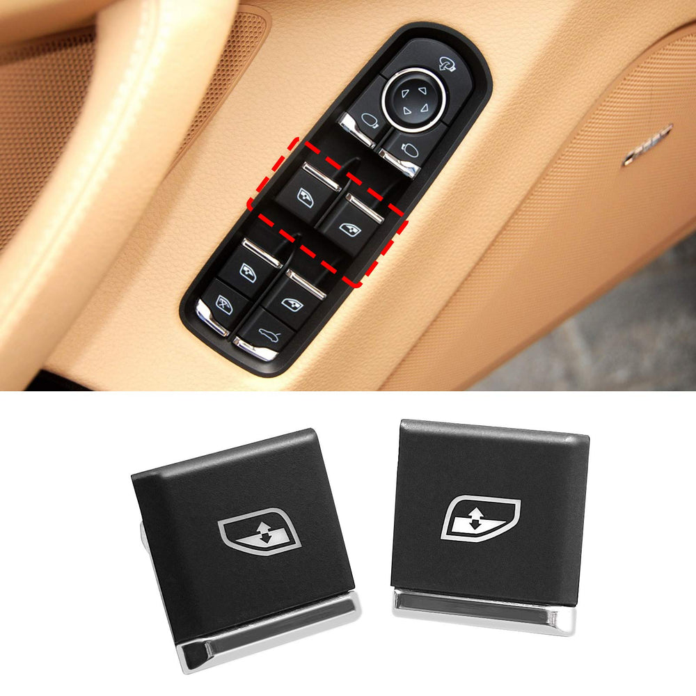 Jaronx Cayenne left window switch button, durable ABS with chrome for reliable use
