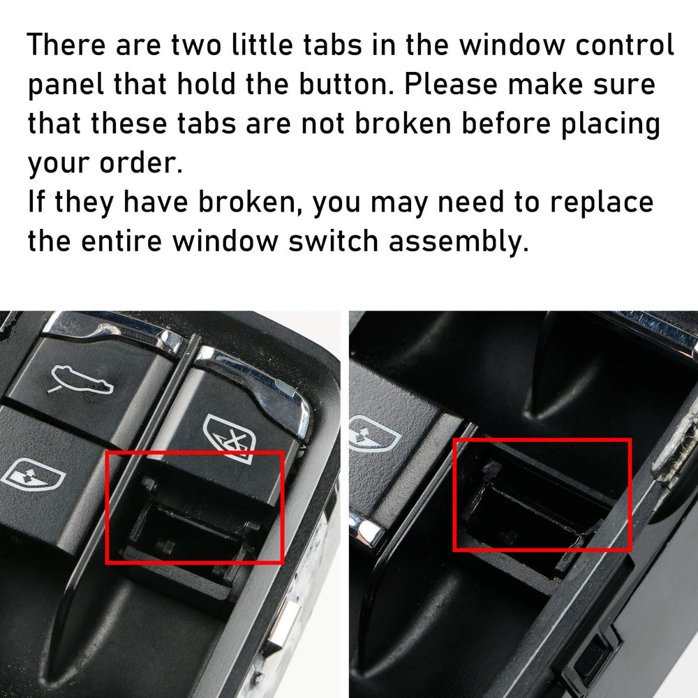 Jaronx Cayenne right window switch button, chrome trim designed for easy replacement