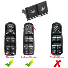 Jaronx Panamera right window switch button, chrome finish upgrade