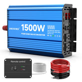 JARXIOKE 1500W pure sine wave inverter with LCD display showing status