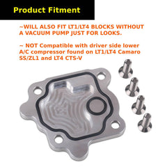 Jasper Autopart vacuum pump delete kit includes O-ring seals for a gasket-free install.