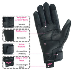 JAUNTY women's leather gloves with non-slip palm for secure grip.
