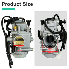 JAVENYIMAN TRX350 carburetor close-up reveals the durable aluminum body.