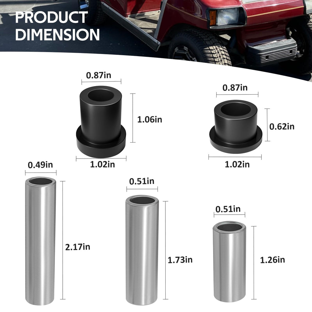 JAVIK Club Car DS a-arm bushing close-up highlights wear-resistant rubber and steel sleeves