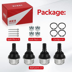 JAVIK support and warranty icons emphasize 24h service and one-year coverage