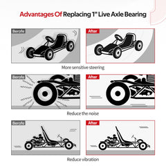 JAVIK kit packaging and contents shown for go-kart repairs.