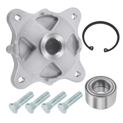 JAVIK rear wheel hub kit unboxed showing components for Polaris upgrade