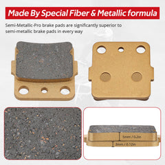 JAVIK semi-metallic-pro front pads for Kodiak 400 2003-2004 ensure durable braking.