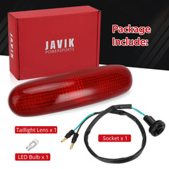 JAVIK taillight assembly close-up shows precise fit and quality