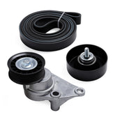 Javouka belt tensioner kit packaging shows complete serpentine drive components for easy installation.