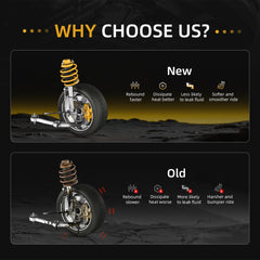 JAVOUKA rear shock close-up reveals heavy-duty seals for longevity.
