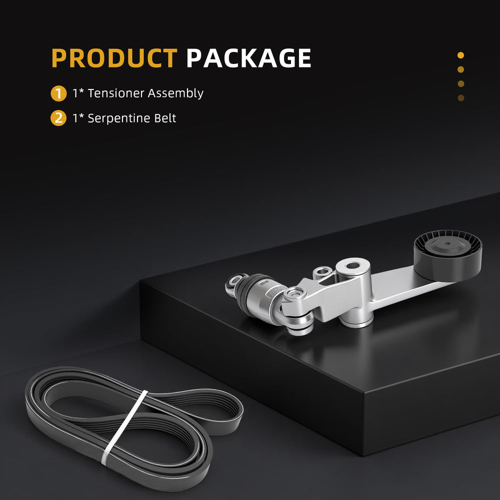 JAVOUKA serpentine belt tensioner kit installed on car demonstrates secure belt tension.