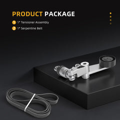 JAVOUKA serpentine belt tensioner kit installed on car demonstrates secure belt tension.