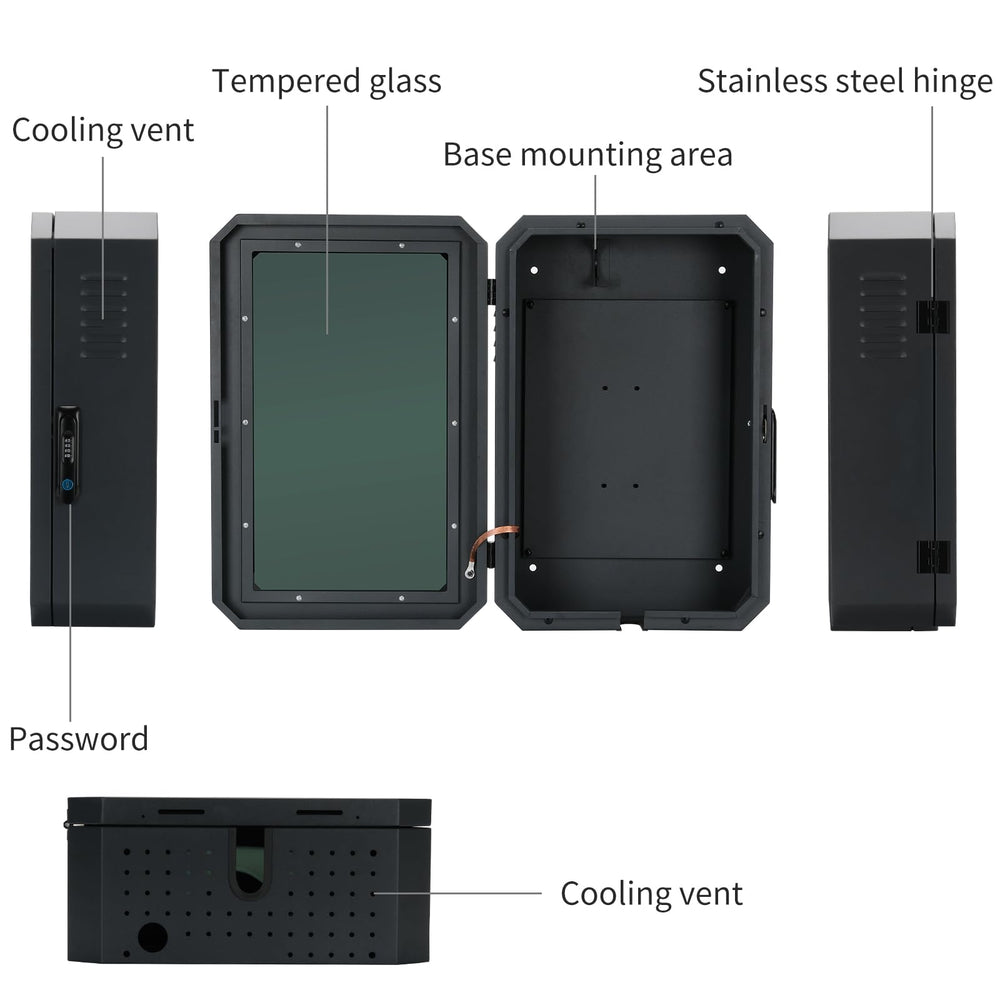 Jawjut wall charger box open hinged cover for easy access and durability.
