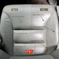 Jay Leno's Garage leather dashboard after treatment with natural shine