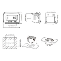 Jayron snap-in housing fits standard 37.5 x 24.5 mm panels.