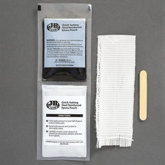 J-B Weld 2110 kit contents with sandpaper and applicator for prep
