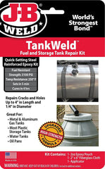 J-B Weld 2110 gray fuel tank repair kit performing tank-weld for leak repair