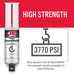 JB Weld SeamWeld self-mixing syringe simplifies application for quick repairs.
