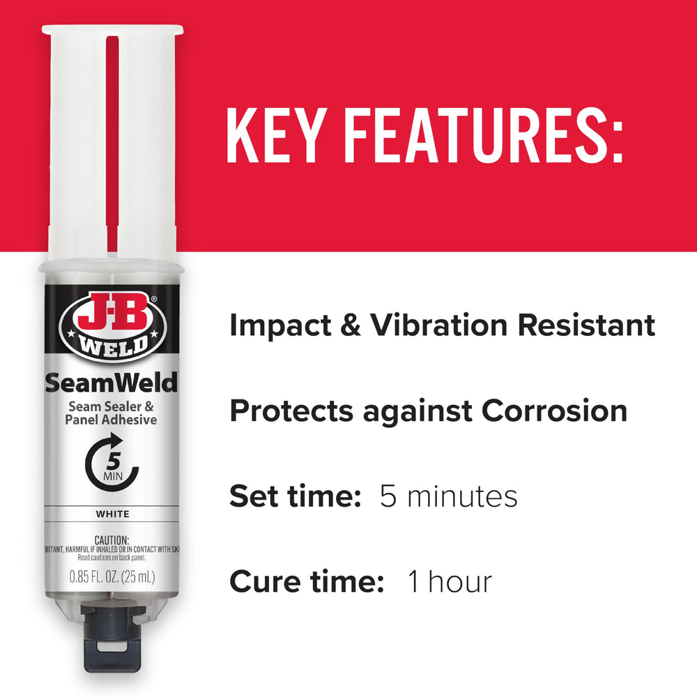 JB Weld SeamWeld provides a waterproof seal and corrosion protection.
