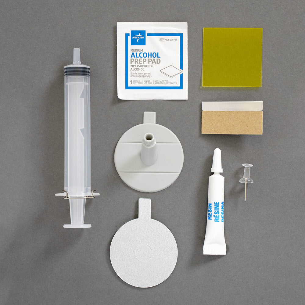 J-B Weld Windshield Saver pedestal and syringe prepared for air evacuation