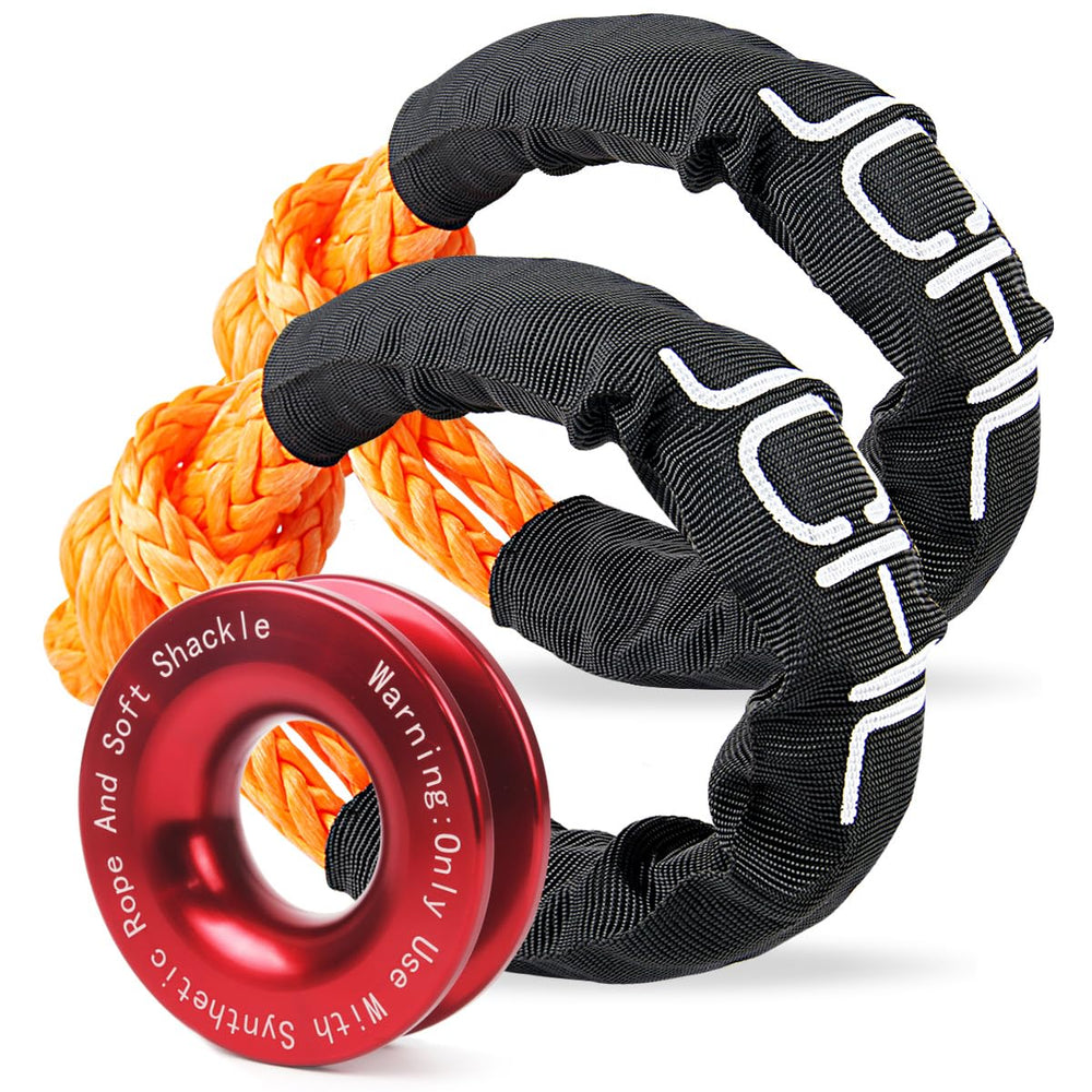 JCHL soft shackle with half-inch rope, durable recovery option for off-road towing.