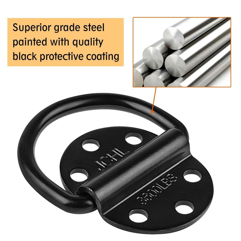 Wide application secures straps, ropes, and chains on trailers.