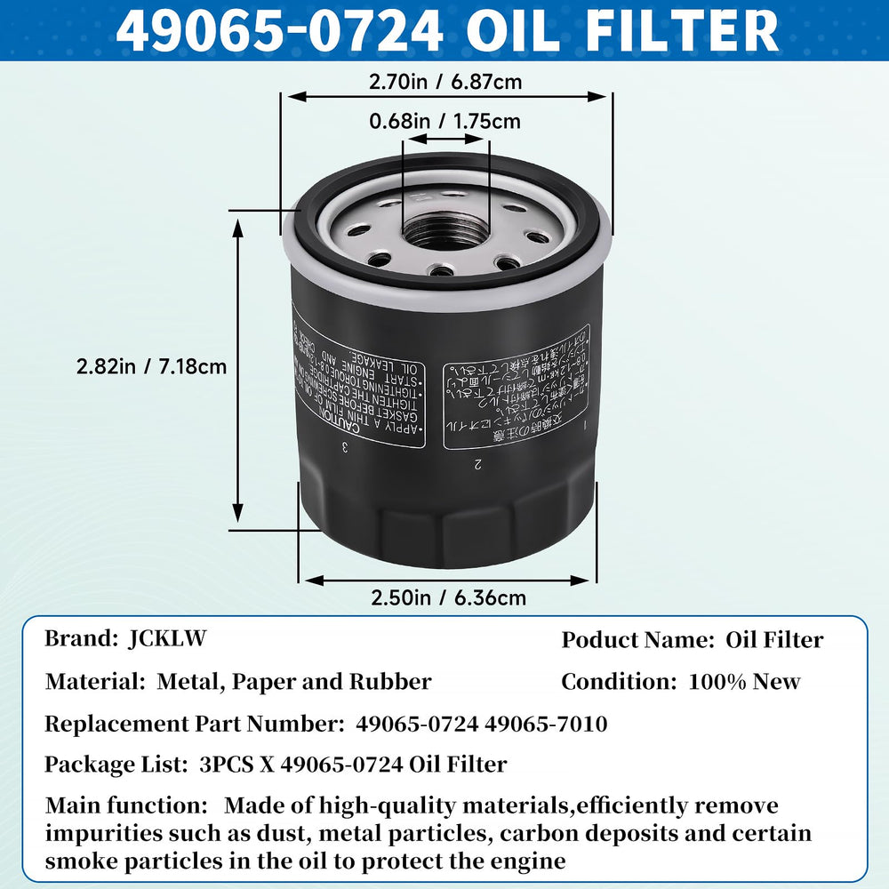 JCKLW oil filter metal shell; thick, sturdy body resists deformation.