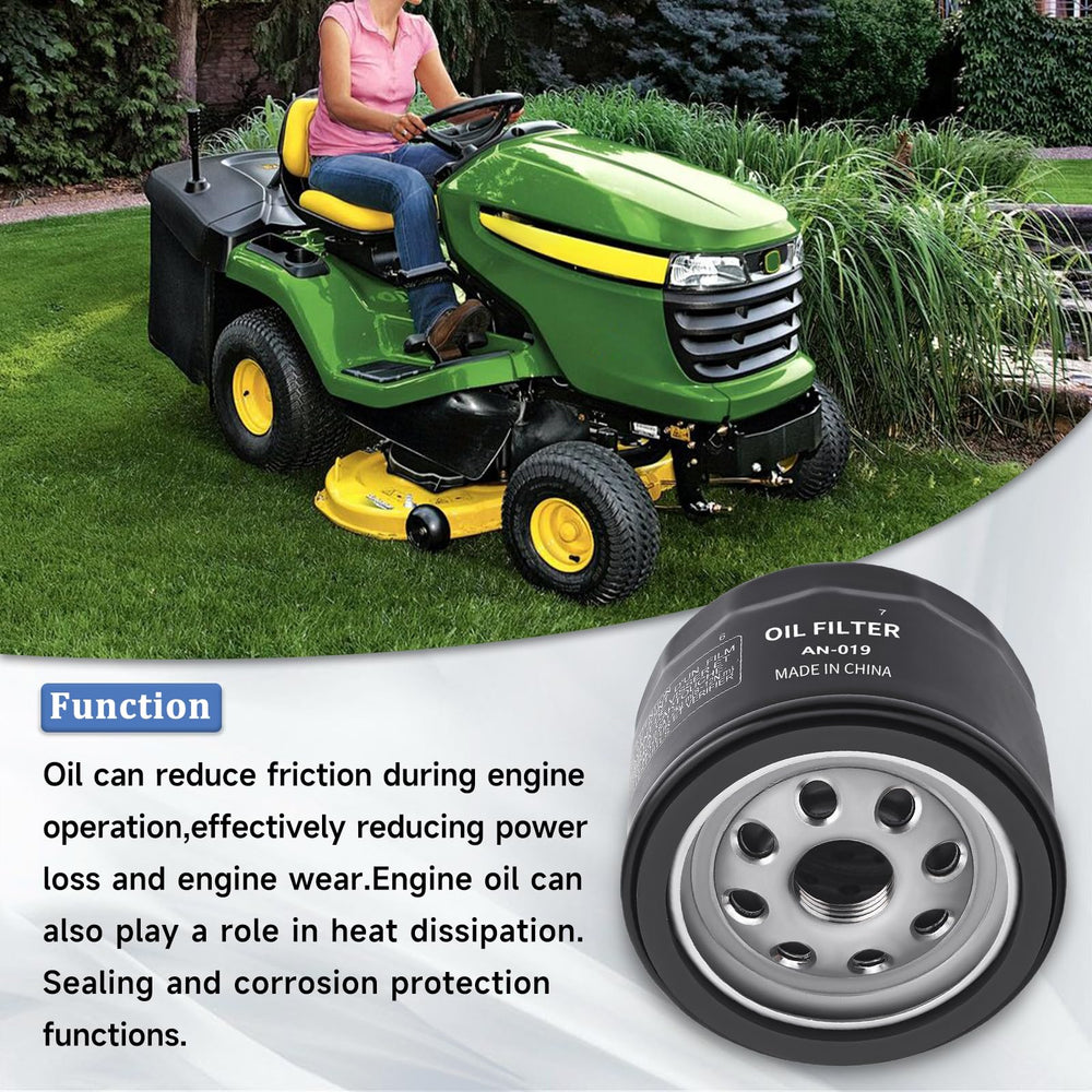 JCKLW oil filter packaging 6-pack for easy mower maintenance.