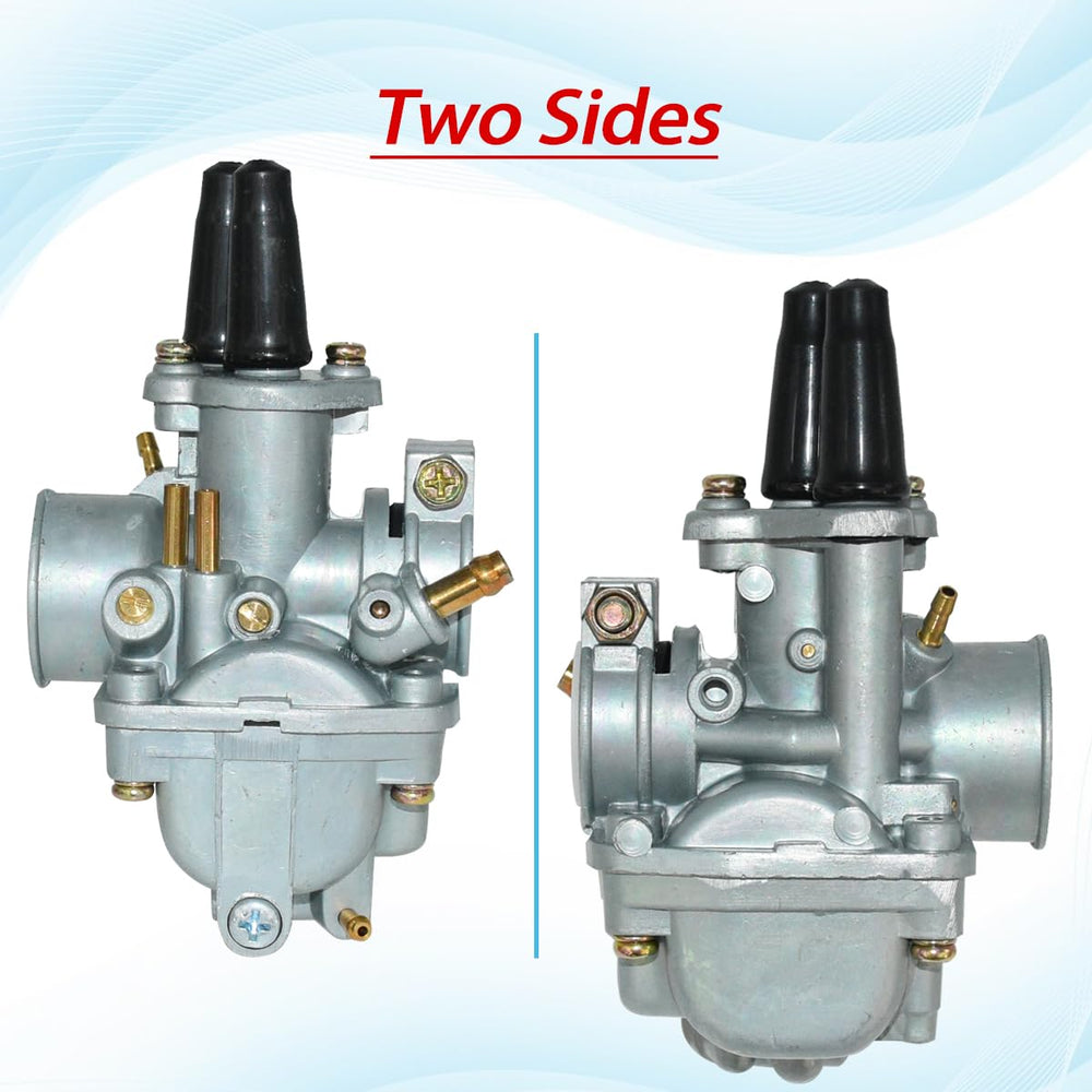 JDLLONG PW80 carburetor kit close-up reveals complete fuel system.
