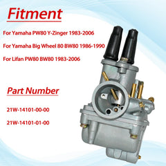 JDLLONG PW80 carburetor with petcock and throttle cable ensures simple maintenance.