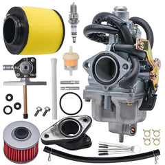 JDLLONG Recon 250 carburetor close-up for reliable engine response on Honda TRX 250