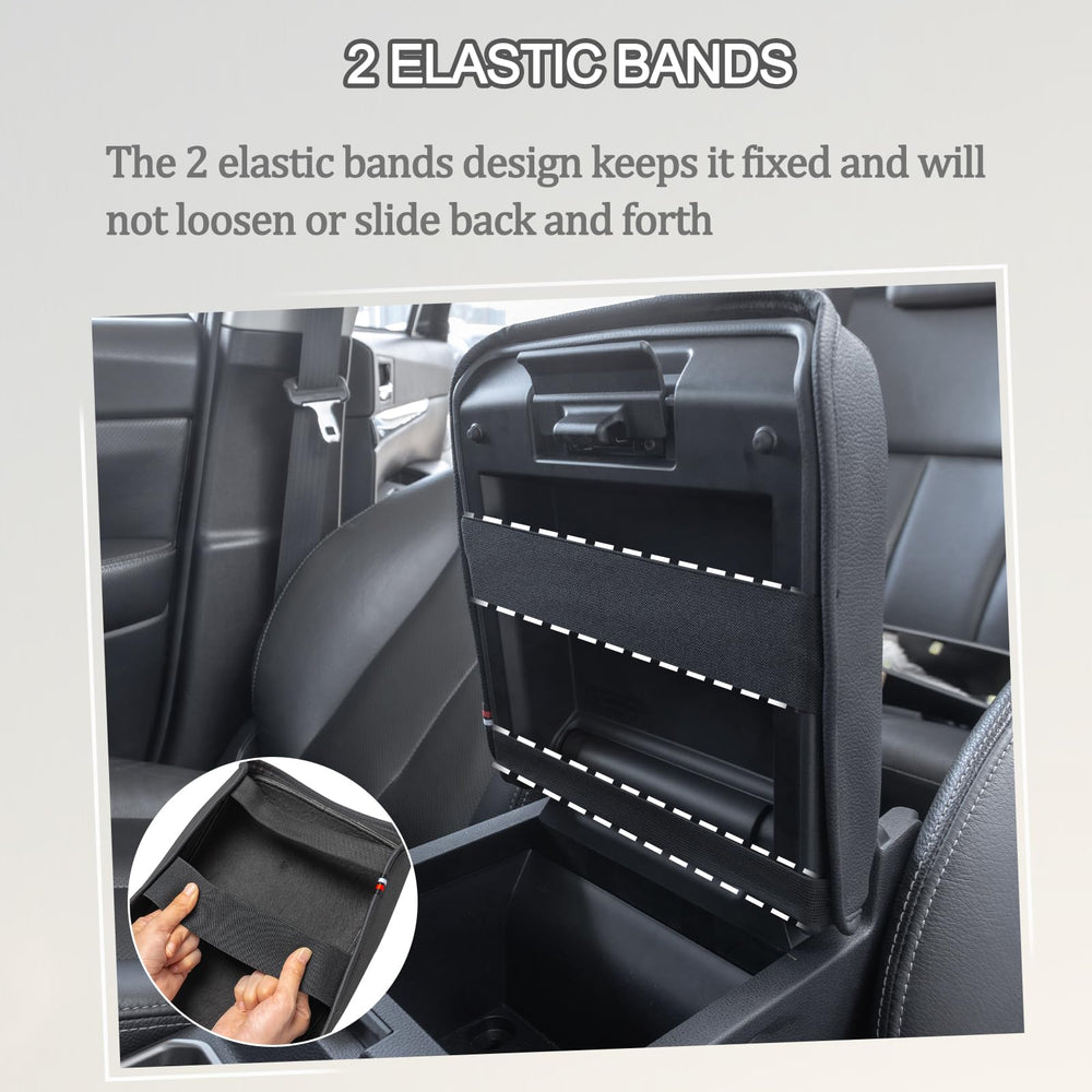 JDMCAR console cover stays in place with two back elastic bands.