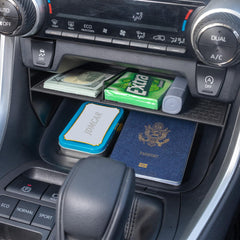 JDMCAR Rav4 interior organizer enhances cabin organization and aesthetics.