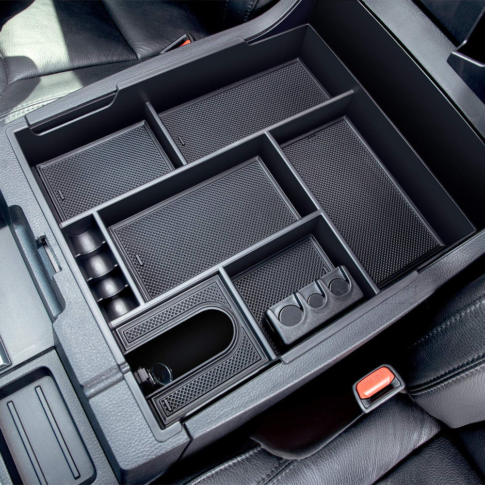 JDMCAR center console organizer for Toyota Tundra full tray keeps items organized.