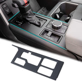 JDMCAR central control gear shift panel close-up showing scratch-resistant matte black finish