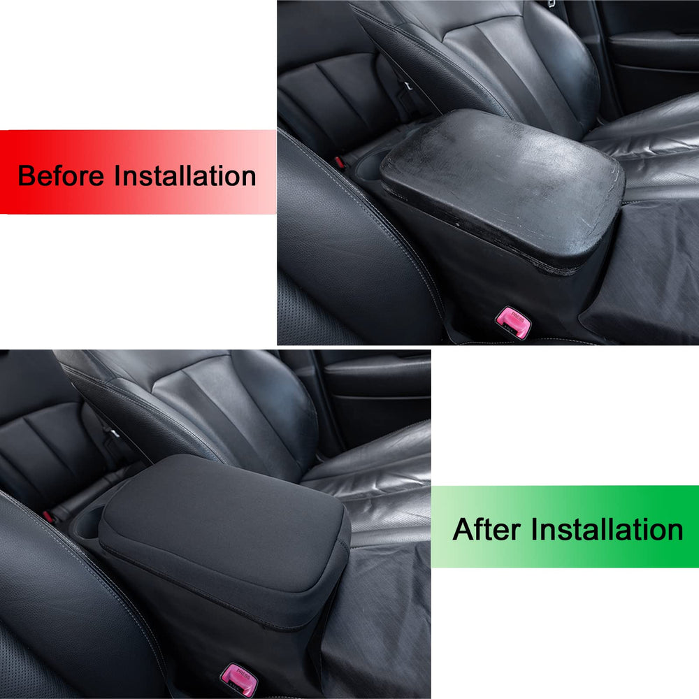 JDMCAR easy-install-center-console-cover fits without tools or modification.