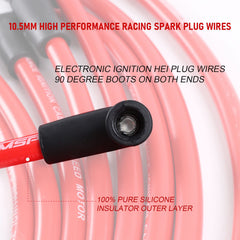 Close-up of JDMSPEED 10.5mm wires showing thick insulation and connectors