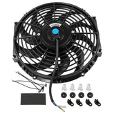 JDMSPEED 12-inch universal slim fan front view for radiator cooling efficiency