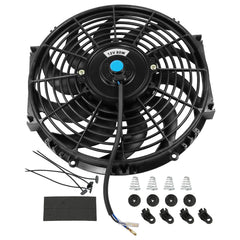 JDMSPEED 12-inch universal slim fan front view for radiator cooling efficiency