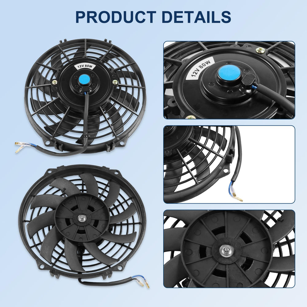 JDMSPEED 12V 1730CFM radiator fan in action across radiator and intercooler airflow.