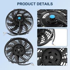 JDMSPEED 12V 1730CFM radiator fan in action across radiator and intercooler airflow.