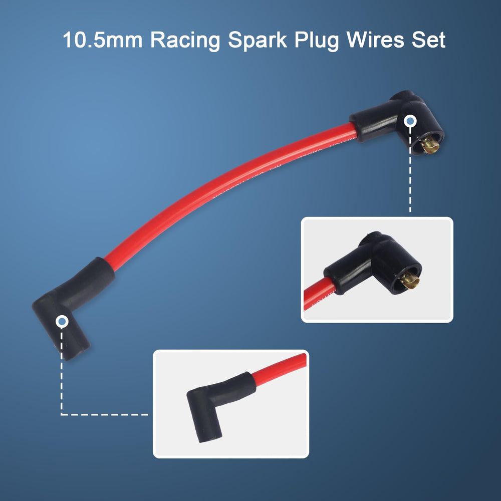 Durable connectors featured on JDMSPEED Red 10.5mm spark plug wires