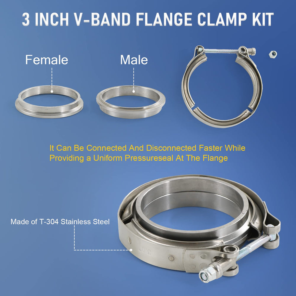 JDMSPEED stainless steel V-Band clamp 3in offers durable performance