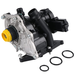 JDMSPEED water pump assembly front view shows robust metal-plastic build for durability