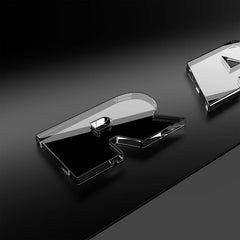 JDMstyle black license plate frame close-up finish highlighting refined surface.