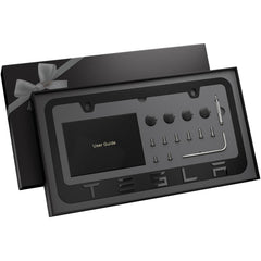JDMstyle black license plate frame front view, durable stainless steel finish